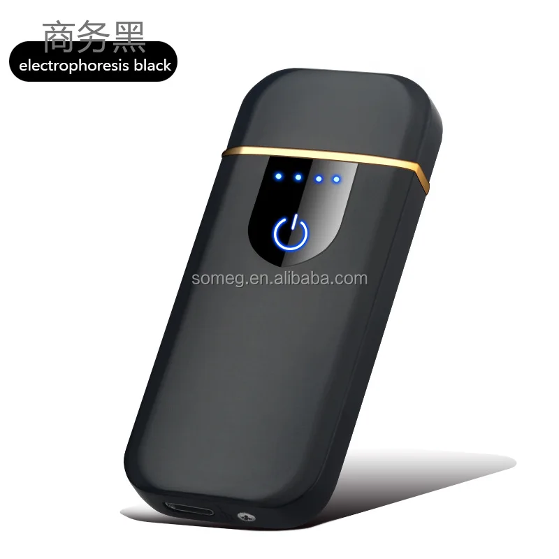 USB Rechargeable Windproof Flameless Electronic Lighter Ultra Thin Cigarette Lighter Touch Induction Double Side Lighter