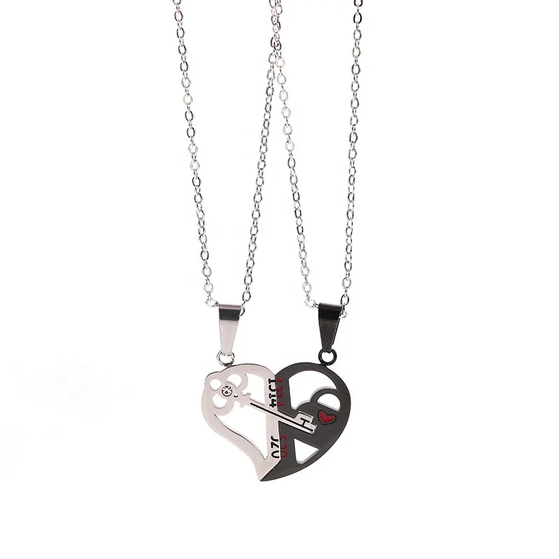 Wholesale Valentine's Day Gift 2 Pcs/set Silver Necklace Micro-inlay Crystal Necklace Double Color Heart Key Locket Necklace
Wholesale Valentine's Day Gift 2 Pcs/set Silver Necklace Micro-inlay Crystal Necklace Double Color Heart Key Locket Necklace