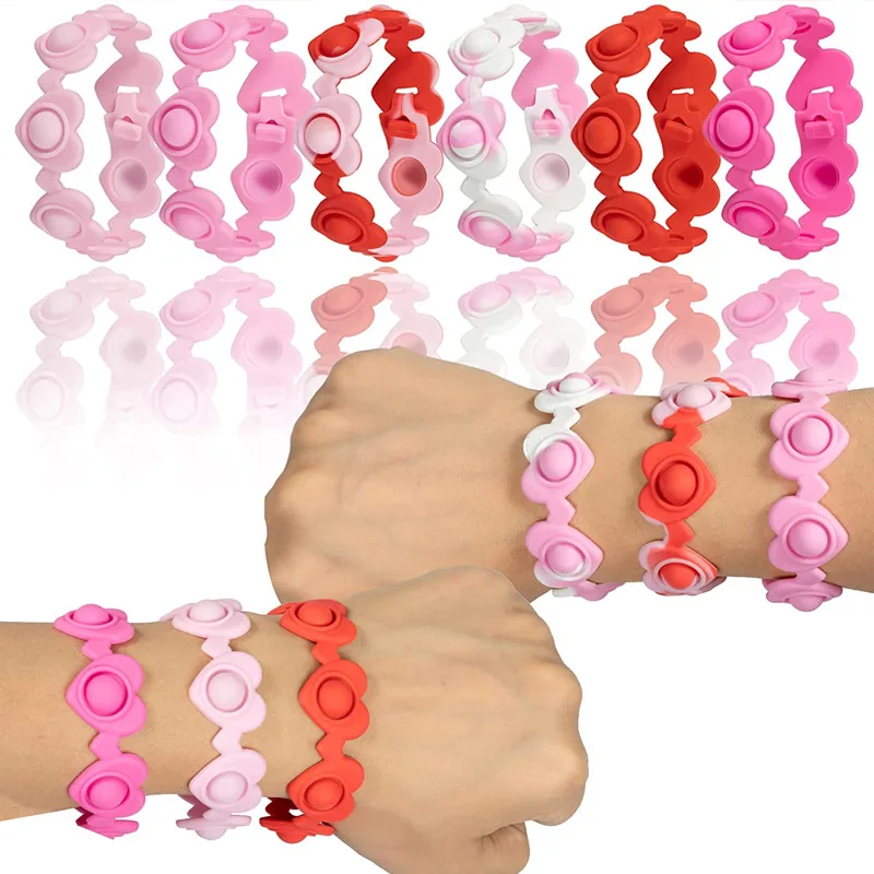EE589 New Solid Color Valentines Fidget Wristband Toys Stress Relief Push Bubble Fidget Toys Tie Dye Heart Fidget Bracelet
EE589 New Solid Color Valentines Fidget Wristband Toys Stress Relief Push Bubble Fidget Toys Tie Dye Heart Fidget Bracelet