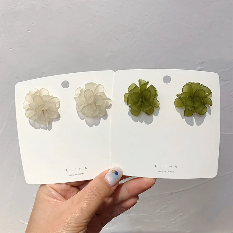 Korean Fashion S925 Needle Green White Resin Acrylic Flower Stud Earrings Translucent Multilayers Acrylic Flower Drop Earrings
Korean Fashion S925 Needle Green White Resin Acrylic Flower Stud Earrings Translucent Multilayers Acrylic Flower Drop Earrings