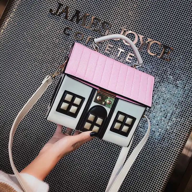 Factory Price lady women shoulder house shaped handbag Fashion Contrast platinum bag
Factory Price lady women shoulder house shaped handbag Fashion Contrast platinum bag