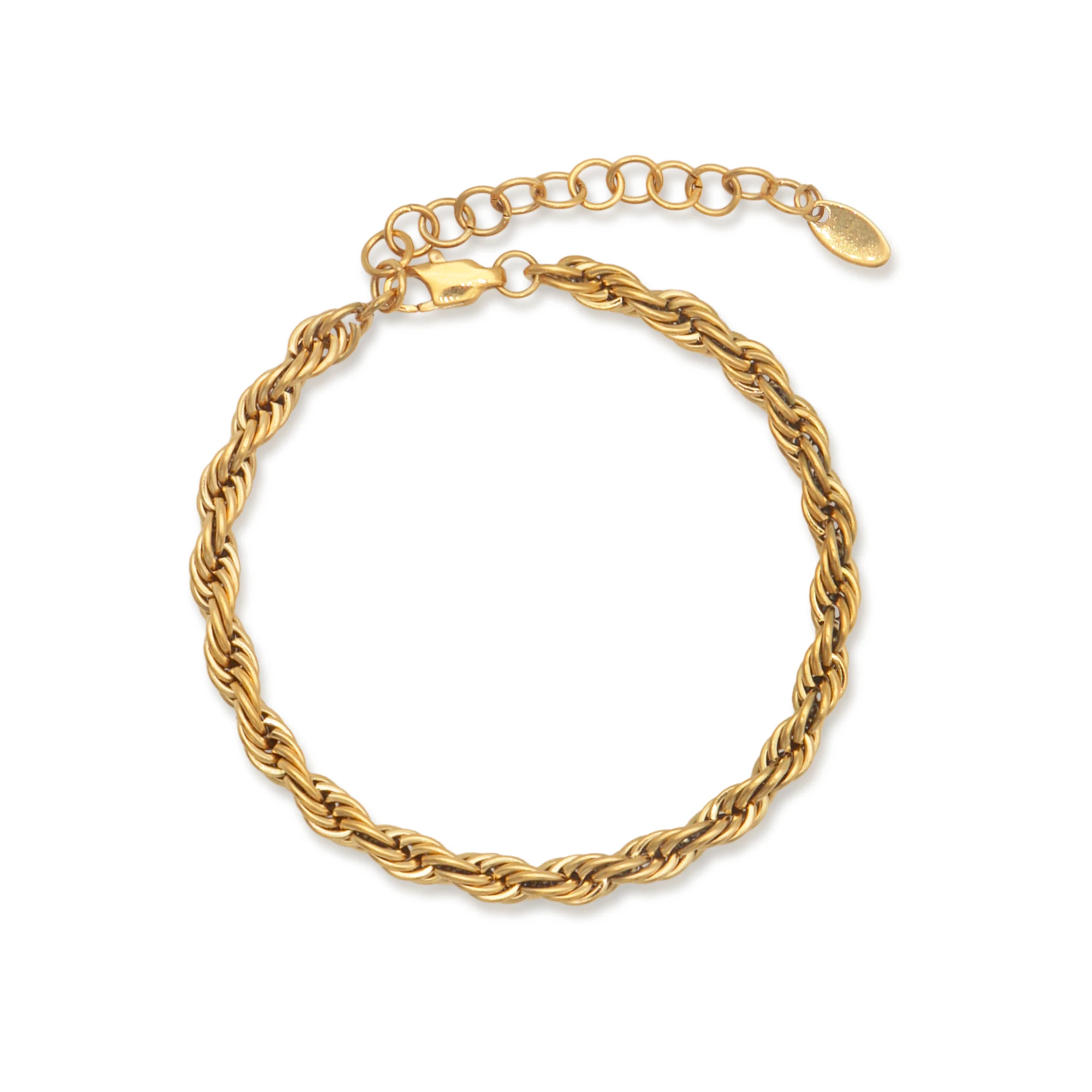 Chris April fashion design 316L stainless steel simple PVD gold plated thick rope chain bracelet
Chris April fashion design 316L stainless steel simple PVD gold plated thick rope chain bracelet