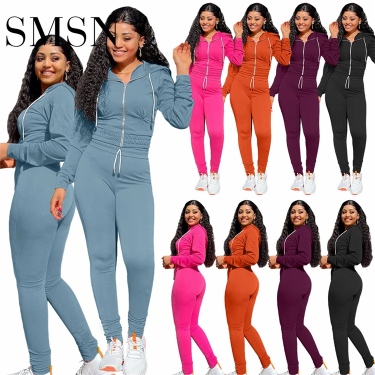 New Style Solid Color Zipper Long Sleeves Casual Two Piece Set Velour Tracksuits Women Two Piece Fall Sets
New Style Solid Color Zipper Long Sleeves Casual Two Piece Set Velour Tracksuits Women Two Piece Fall Sets