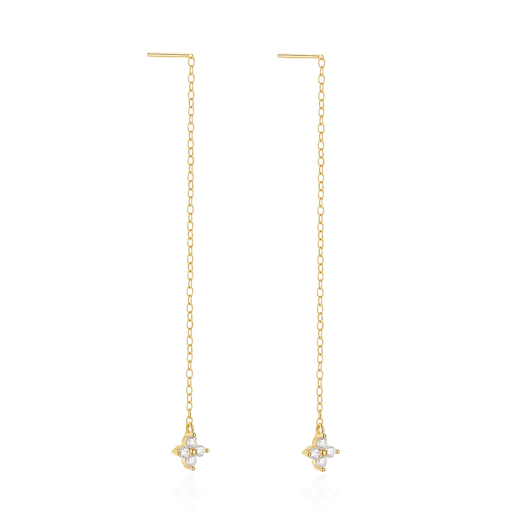 fashion 925 sterling silver Tassel chain flower small zircon gold plated stud earring jewelry for women
fashion 925 sterling silver Tassel chain flower small zircon gold plated stud earring jewelry for women