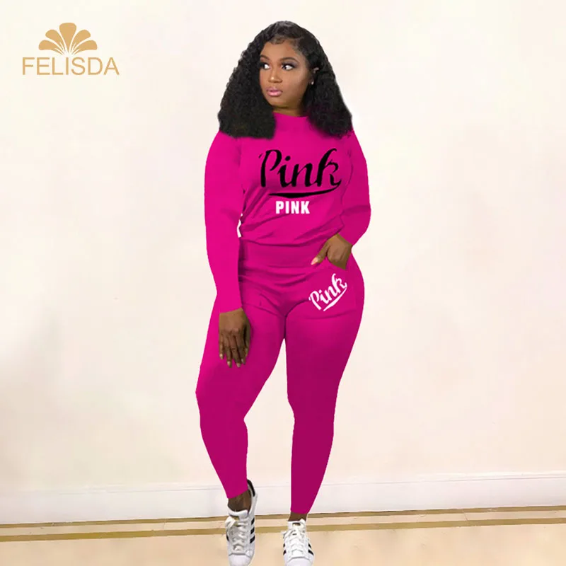 2021 Spring Active Pink Letter Women's Set Sweatshirt Jogger Pants Matching Set Sport Tracksuit Fitness Two Piece Set Outfit
2021 Spring Active Pink Letter Women's Set Sweatshirt Jogger Pants Matching Set Sport Tracksuit Fitness Two Piece Set Outfit