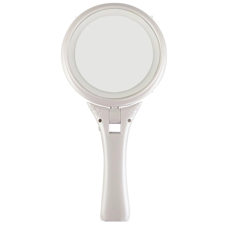 Silver Round Abs Plastic Led Light Handle Makeup Mirror 5x Magnifying Mirror with Light Hand Held Mirror
Silver Round Abs Plastic Led Light Handle Makeup Mirror 5x Magnifying Mirror with Light Hand Held Mirror