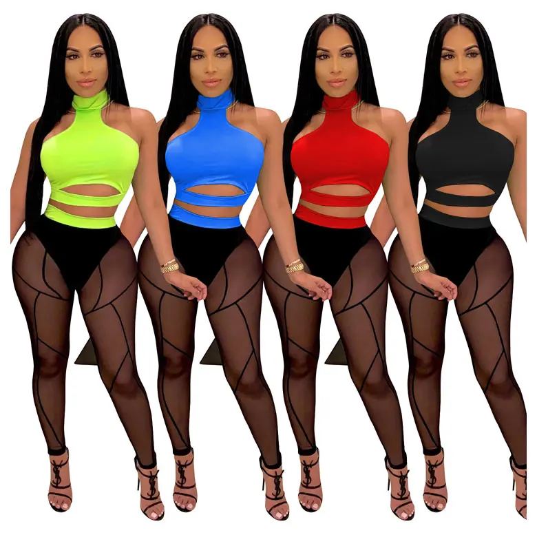 New summer 2 piece set women sexy nightclub see through color matching two piece pants set
New summer 2 piece set women sexy nightclub see through color matching two piece pants set