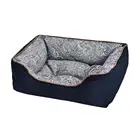 Canvas printed Washable Ultra Soft Pet Sofa Rectangle Dog Beds
