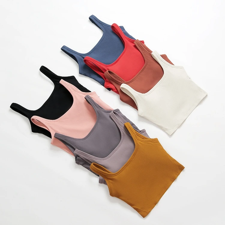 2021 New Solid Colors Slim Fit Gym Bra Tops U Back Breathable Padded Ribbed Women Yoga Top, As picture
2021 New Solid Colors Slim Fit Gym Bra Tops U Back Breathable Padded Ribbed Women Yoga Top, As picture