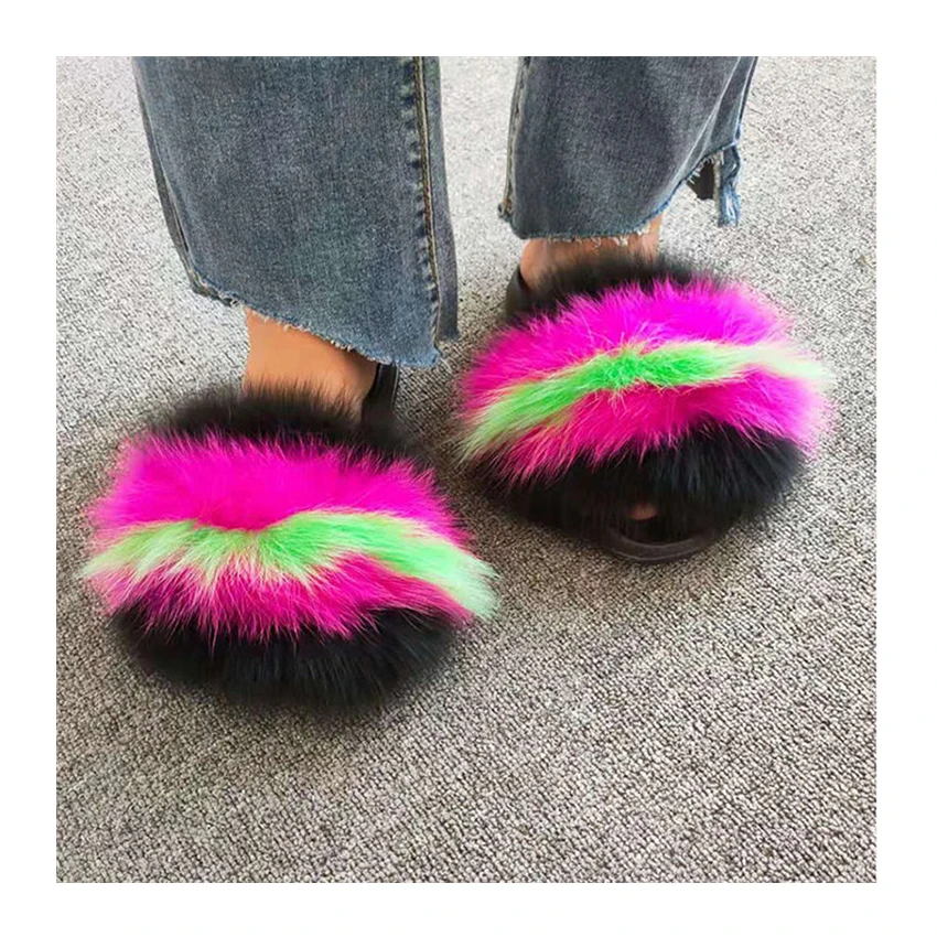 Women Fur Sliders Fashion Footwear Furry Fur Slippers Vendor Fox Fur Sandals, Customized color
Women Fur Sliders Fashion Footwear Furry Fur Slippers Vendor Fox Fur Sandals, Customized color