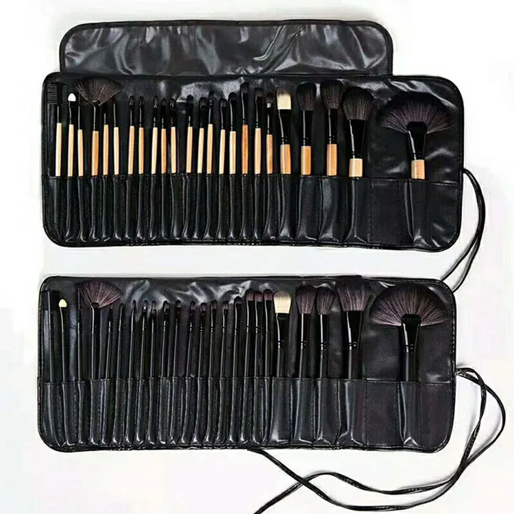 

Synthetic Hair Cosmetic Brush Private Label Makeup Brushes Vegan Eco Friendly Synthetic Hair 24pcs Makeup Brush sets With PU Bag