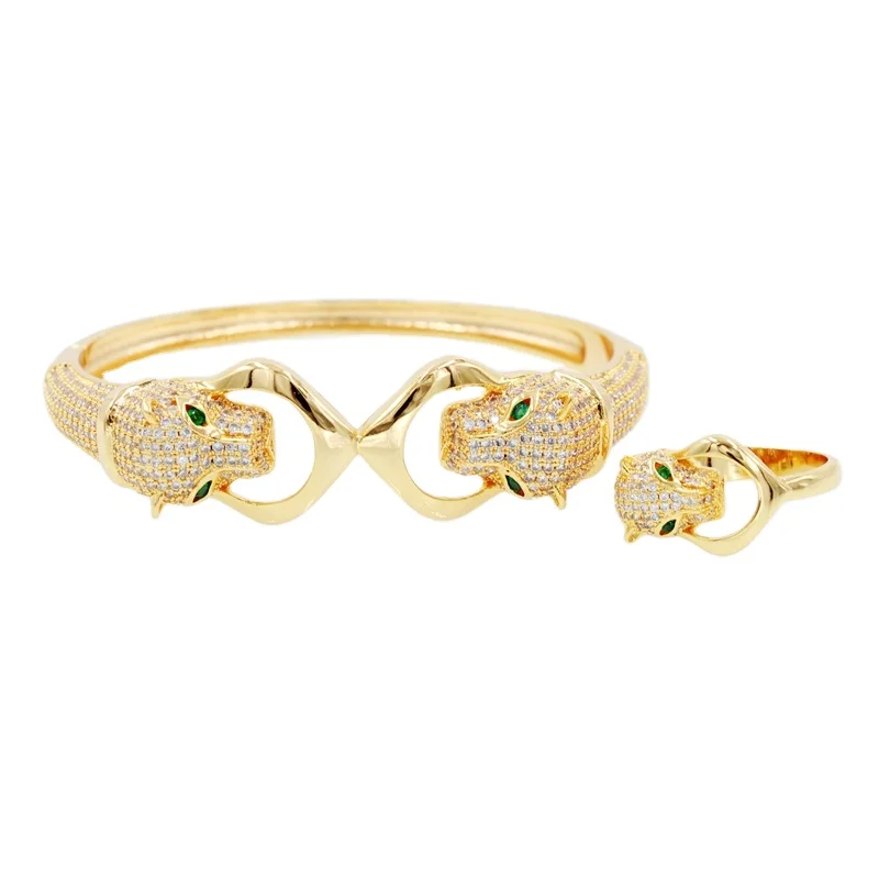 Rala Top sale fashion luxury silver gold cuff double leopard head bracelet and ring
Rala Top sale fashion luxury silver gold cuff double leopard head bracelet and ring
