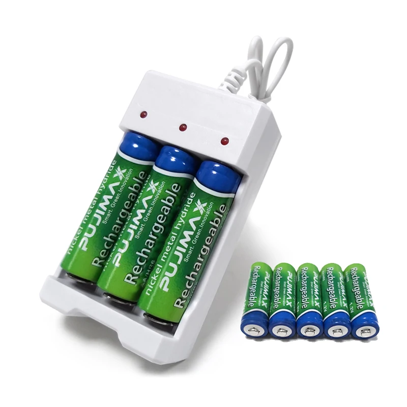 PUJIMAX automatic AA battery charger fast charging camera rechargeable battery charger, White
PUJIMAX automatic AA battery charger fast charging camera rechargeable battery charger, White