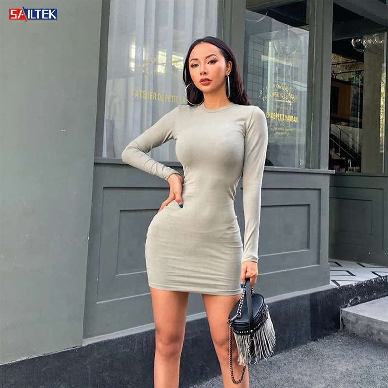 2022 summer high quality elastic solid color sexy long sleeve women dress casual, Customized color
2022 summer high quality elastic solid color sexy long sleeve women dress casual, Customized color