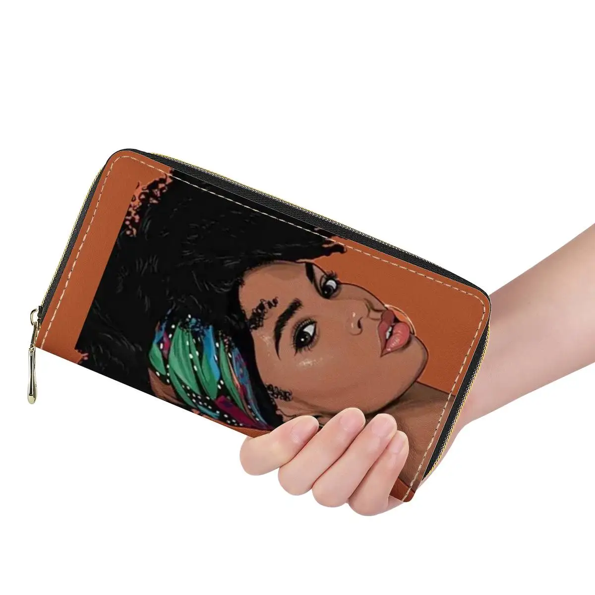 Black Art African American Girls Women Wallet Pu Leather Pouch Fashion Zipper Purse for Gift Handbags MOQ 1
Black Art African American Girls Women Wallet Pu Leather Pouch Fashion Zipper Purse for Gift Handbags MOQ 1