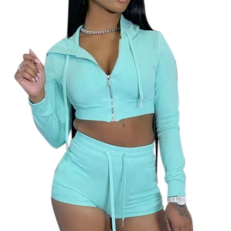 Two Piece Set Women Clothing Long Sleeve Suit Sweatsuit Joggers Shorts Sets With Hoodie Top Women Crop Top Two Piece Shorts Sets, Black/green/yellow/blue/orange
Two Piece Set Women Clothing Long Sleeve Suit Sweatsuit Joggers Shorts Sets With Hoodie Top Women Crop Top Two Piece Shorts Sets, Black/green/yellow/blue/orange