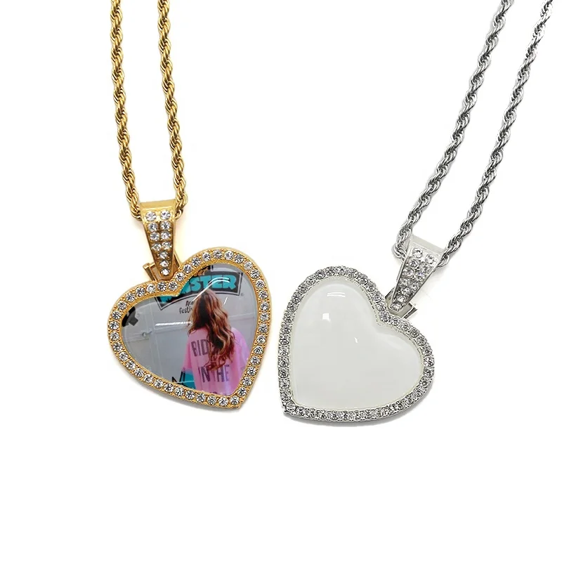 Fashion Custom Photo Printable Sublimation Hip Hop Heart Shape Necklace, Gold /silver
Fashion Custom Photo Printable Sublimation Hip Hop Heart Shape Necklace, Gold /silver