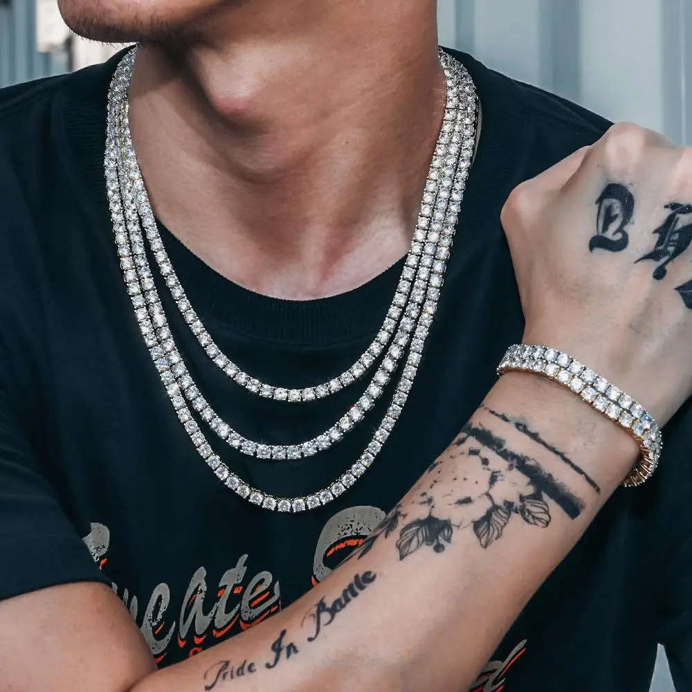 KRKC Silver White Rose Gold Plated Iced Out CZ Chain Jewelry Tennis Choker Necklace Mens Hip Hop Diamond Tennis Chain for Women
KRKC Silver White Rose Gold Plated Iced Out CZ Chain Jewelry Tennis Choker Necklace Mens Hip Hop Diamond Tennis Chain for Women