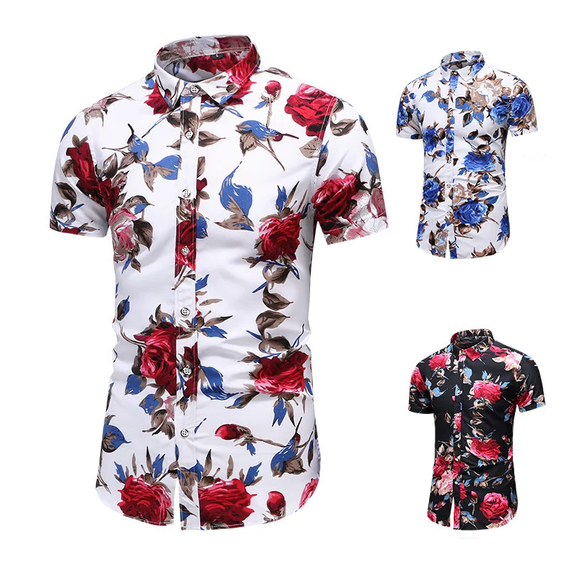 Men's Slim Fit Flower Printed Shirts Male Short Sleeve Floral Shirt Men Basic Tops Casual Shirts Plus Size
Men's Slim Fit Flower Printed Shirts Male Short Sleeve Floral Shirt Men Basic Tops Casual Shirts Plus Size
