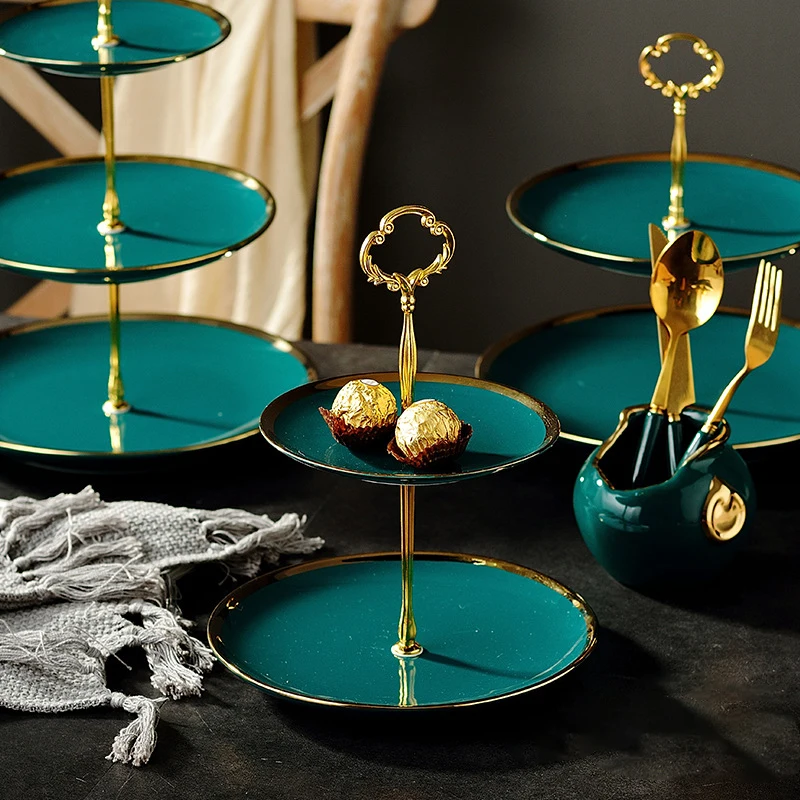 solid color 2 tiers cake stand dessert plate golden high class color glaze, Simple color
solid color 2 tiers cake stand dessert plate golden high class color glaze, Simple color