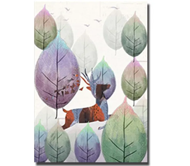 Purple Leaves Elk Wall art Canvas Forest Bird Tree Elk Painting for Bedroom, Living Room
Purple Leaves Elk Wall art Canvas Forest Bird Tree Elk Painting for Bedroom, Living Room