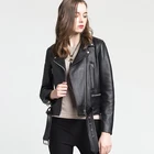 supplier cheap wholesale new design biker leather jacket fashion long sleeve lamb pure leather jacket