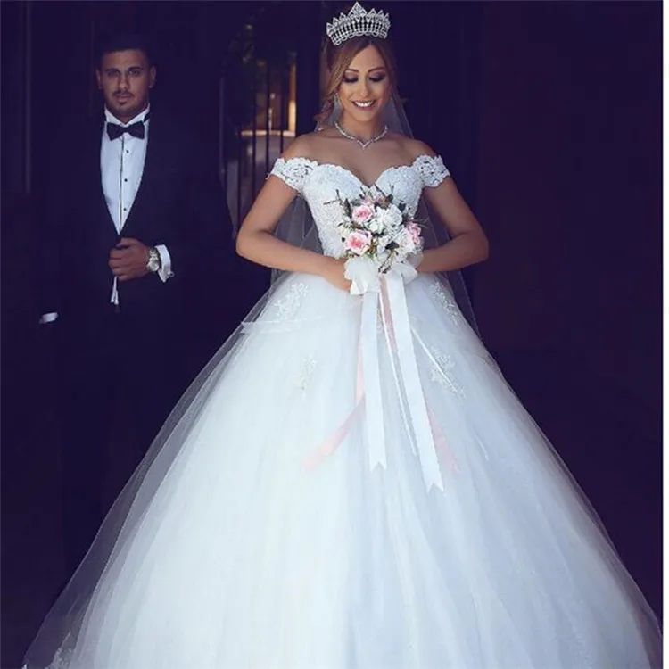 Hot sale pakistani white lace bridal puffy princess wedding dress, White only
Hot sale pakistani white lace bridal puffy princess wedding dress, White only