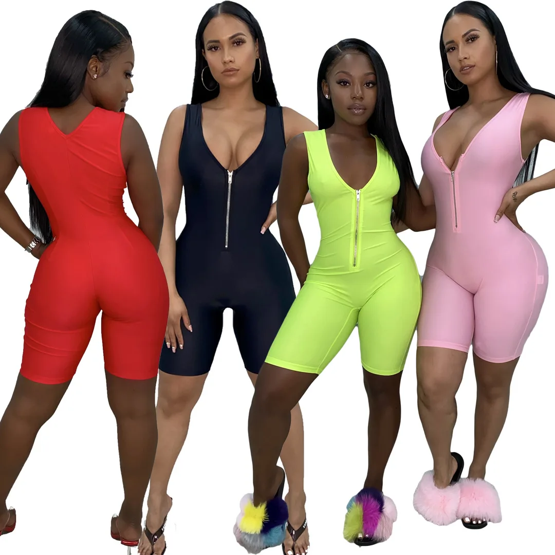 2021 Wholesale women's wholesale zipper jumpsuit solid color short rompers jumpsuits women 2021, As the pic
2021 Wholesale women's wholesale zipper jumpsuit solid color short rompers jumpsuits women 2021, As the pic