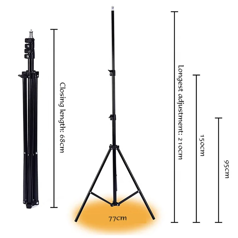 2.1m Travel Light Tripod Stand Stable Portable Photographic Lighting Aluminum Tripod, Black
2.1m Travel Light Tripod Stand Stable Portable Photographic Lighting Aluminum Tripod, Black