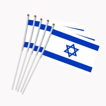 Small custom Israel polyester flag hand waving flag with 100D polyester material activity parade sports flying flag
Small custom Israel polyester flag hand waving flag with 100D polyester material activity parade sports flying flag