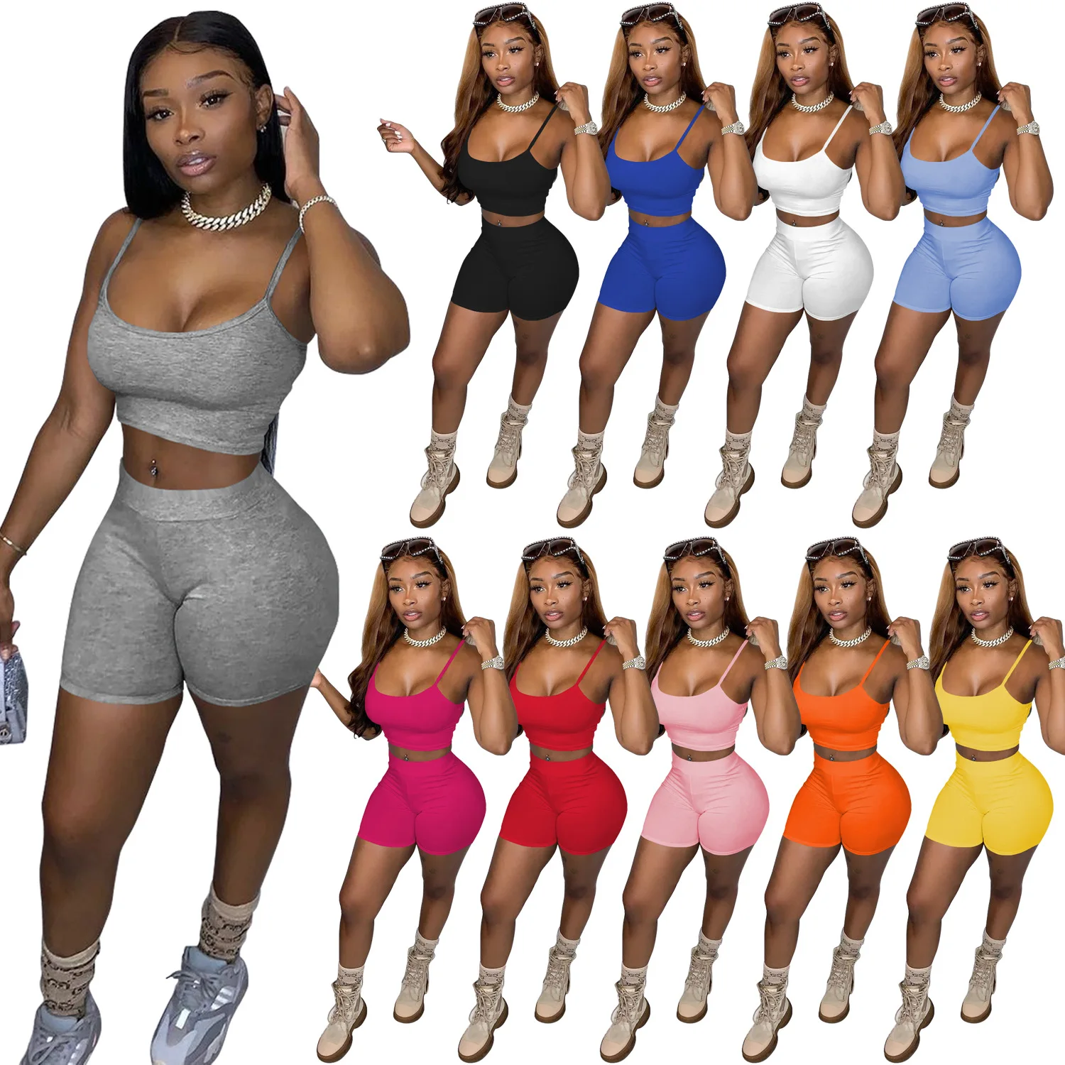 Summer Jogging Sets Clothing Woman Biker Ladies Short 2 Two Piece Set 2021 Women Outfit Breathable Two Piece Sport
Summer Jogging Sets Clothing Woman Biker Ladies Short 2 Two Piece Set 2021 Women Outfit Breathable Two Piece Sport