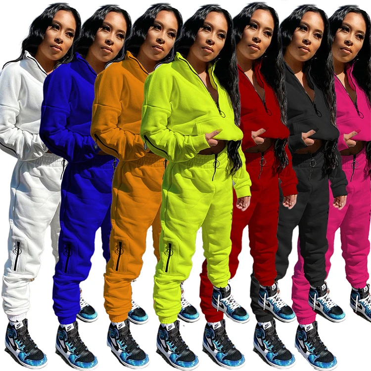 Wholesale Solid Color Sweater Coat Zipper Stand Collar Pencil Pants Sports Jogger Suit Two-Piece Women Sweater 2020
Wholesale Solid Color Sweater Coat Zipper Stand Collar Pencil Pants Sports Jogger Suit Two-Piece Women Sweater 2020