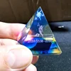Custom Colorful 3d laser engraving Crystal Glass Pyramid Cube Paperweight for Business Gift