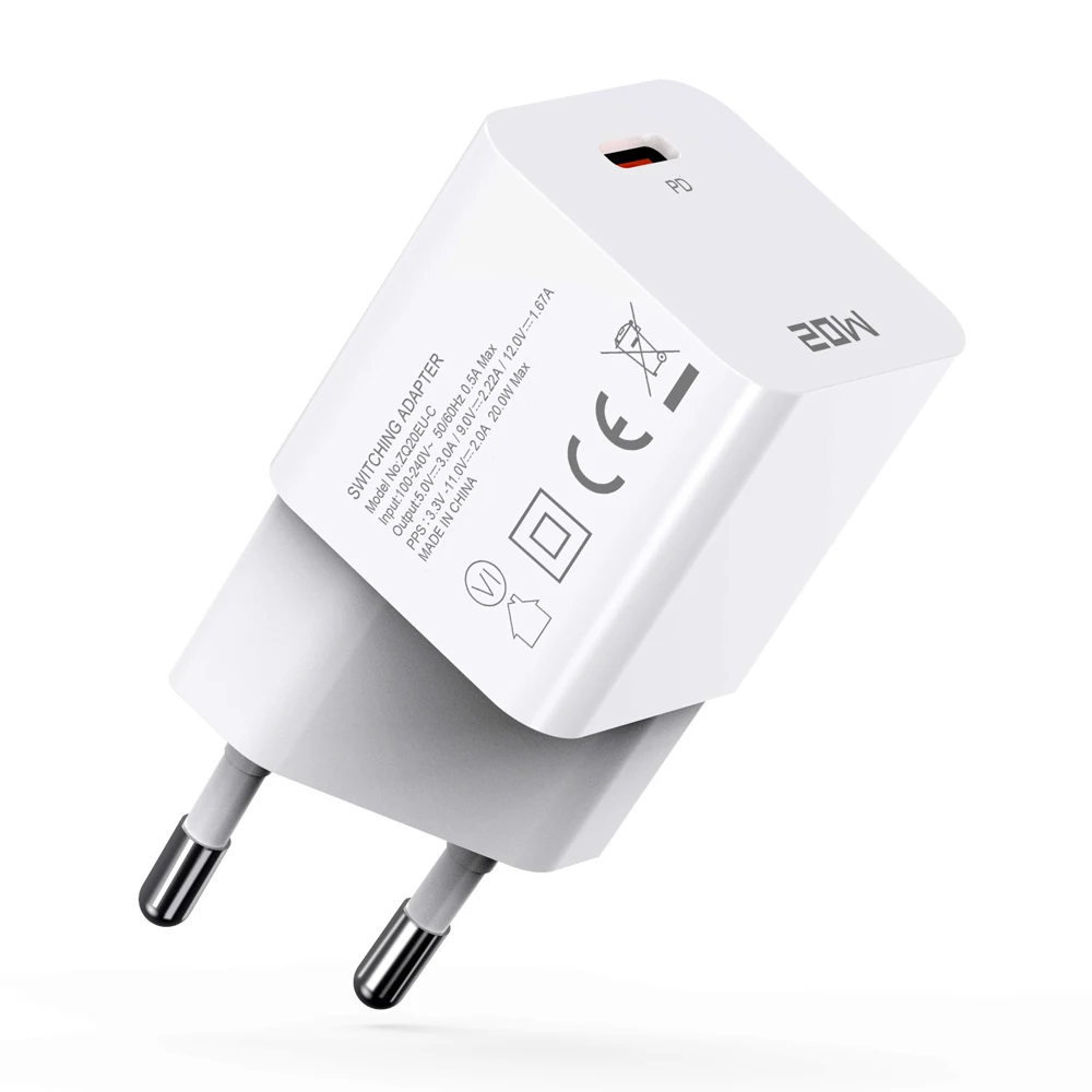 20w PD Charger EU Plug Travel Mini Size mobile phones small 20W USB C Type C Mobile Fast Charging Phone Charger
20w PD Charger EU Plug Travel Mini Size mobile phones small 20W USB C Type C Mobile Fast Charging Phone Charger