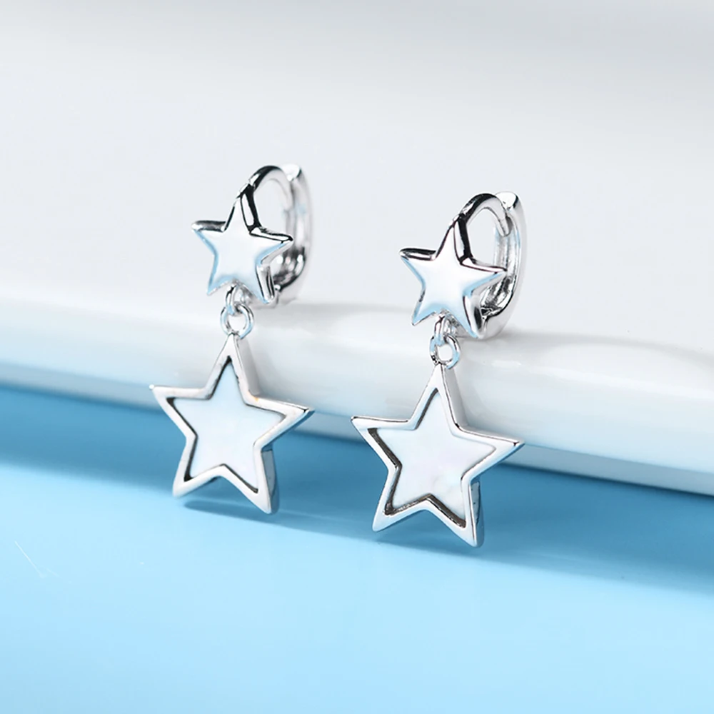 New Luxury 925 Sterling Silver Jewelry Rhodium Gold Plated Plain Star Shell Huggie Drop Earrings For Women Girl Gift
New Luxury 925 Sterling Silver Jewelry Rhodium Gold Plated Plain Star Shell Huggie Drop Earrings For Women Girl Gift