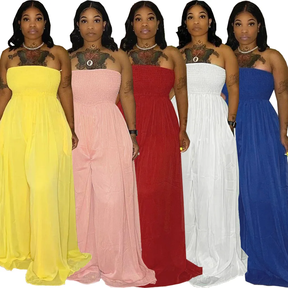 Customize LOGO 2021 new ladies one-piece suit fashion sexy pleated tube top sleeveless jumpsuit DN8615
Customize LOGO 2021 new ladies one-piece suit fashion sexy pleated tube top sleeveless jumpsuit DN8615