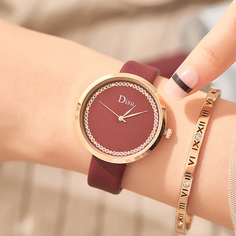 DISU Top Brand Fashion Ladies Watches PU Leather Female Quartz Watch Women Thin Casual Strap Watch
DISU Top Brand Fashion Ladies Watches PU Leather Female Quartz Watch Women Thin Casual Strap Watch