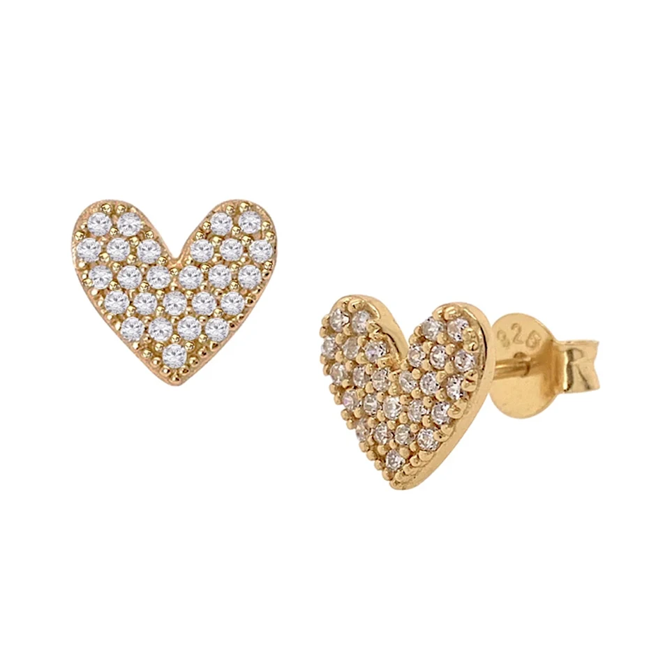 Luxury Jewelry 18K Gold Plated Earrings For Women 925 Sterling Silver Luxury Heart Stud Earrings With Cubic Zircon
Luxury Jewelry 18K Gold Plated Earrings For Women 925 Sterling Silver Luxury Heart Stud Earrings With Cubic Zircon