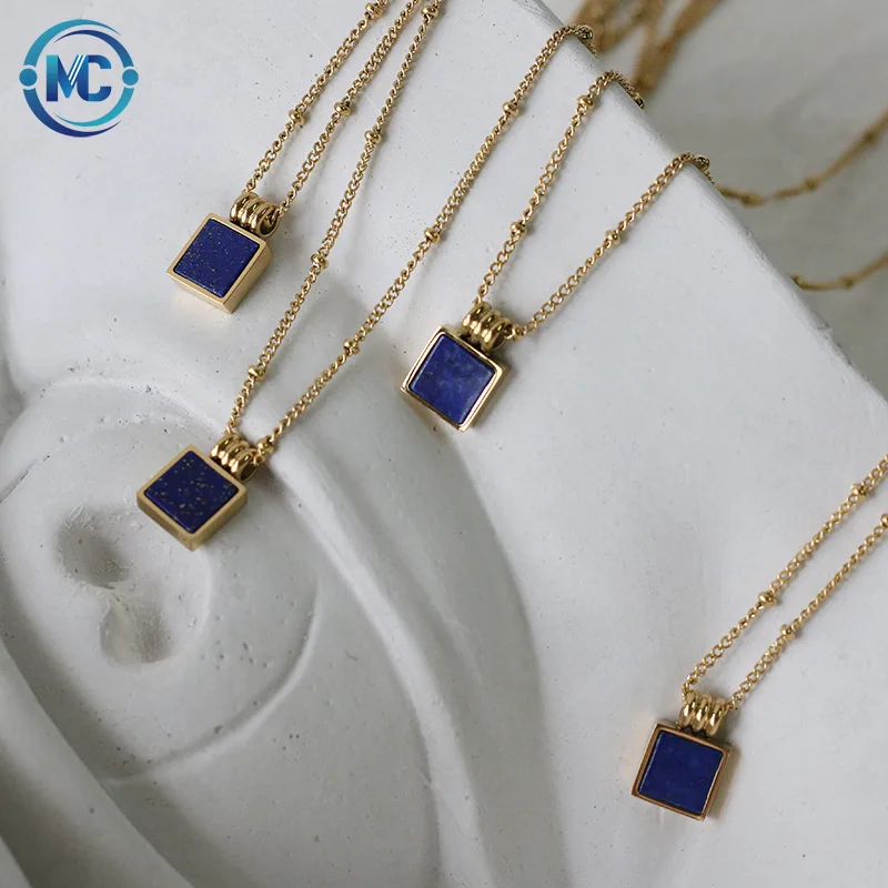 2021 China Jewelry Stainless Steel Necklace Lapis Lazuli Small Square Sapphire Blue Gemstone Pendant Necklace, As the picture
2021 China Jewelry Stainless Steel Necklace Lapis Lazuli Small Square Sapphire Blue Gemstone Pendant Necklace, As the picture
