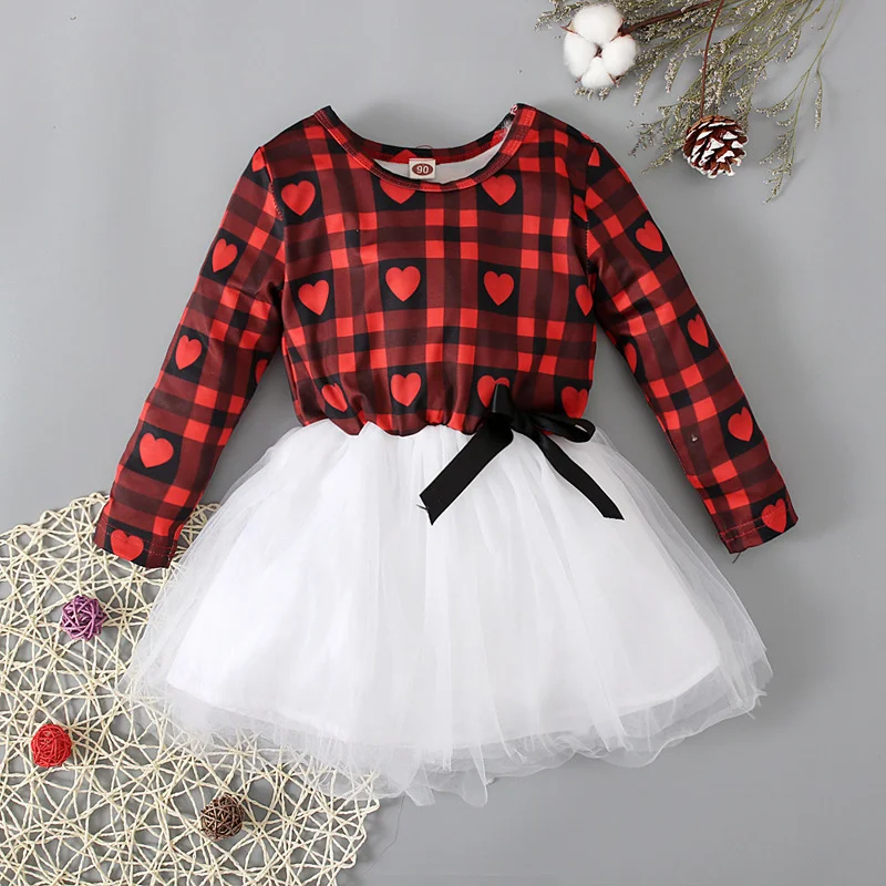 Fashion Autumn Girl dress long sleeve Plaid love heart mesh dress casual kid girls dress for Valentine Day
Fashion Autumn Girl dress long sleeve Plaid love heart mesh dress casual kid girls dress for Valentine Day