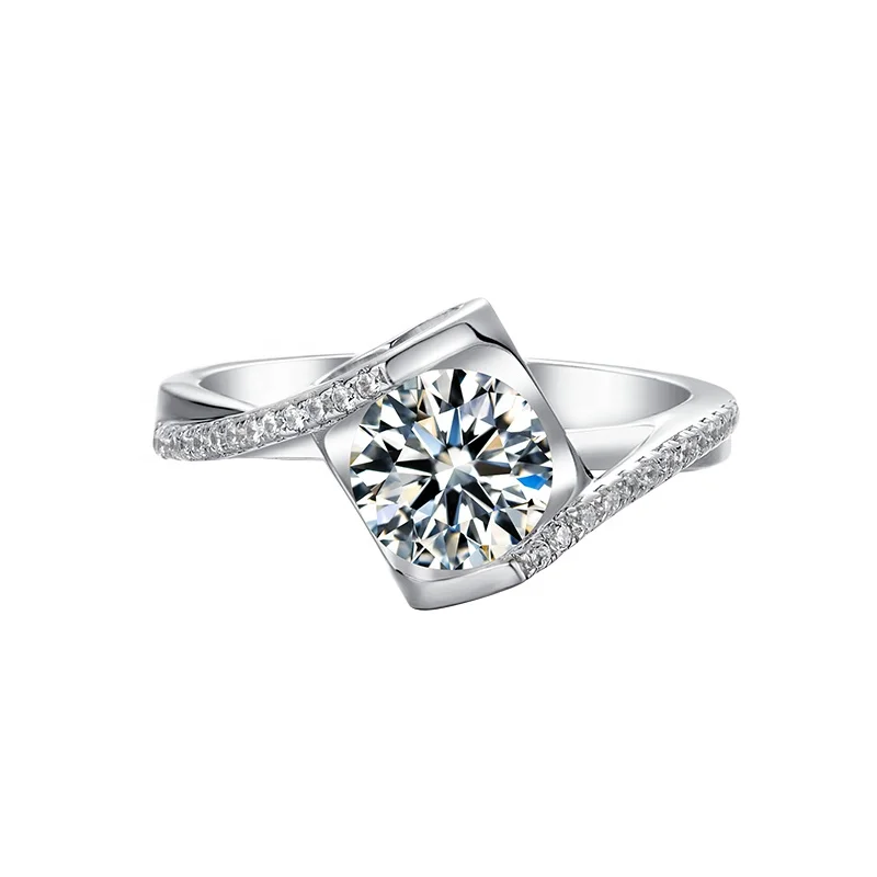 Romantic Love 925 Sterling Silver Ring 1.0CT Moissanite Diamond Main Stone CZ Side Stone Tension Setting Fashion Ring
Romantic Love 925 Sterling Silver Ring 1.0CT Moissanite Diamond Main Stone CZ Side Stone Tension Setting Fashion Ring