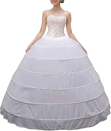 

Crinoline Hoop Petticoats Skirt Slips Floor Length Underskirt for Wedding Dress, Pictures as below