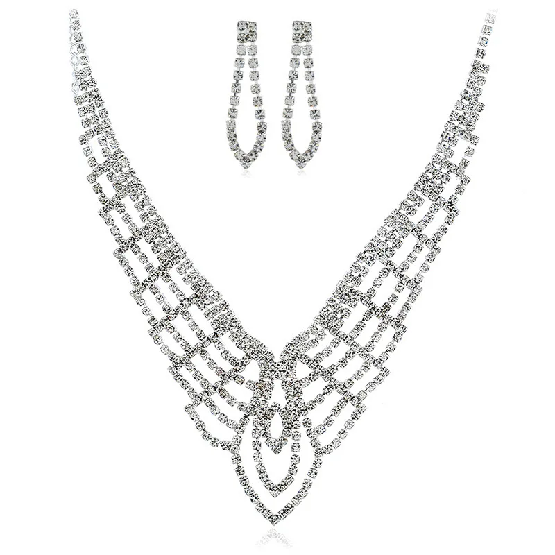 2022 Explosive Temperament Simple White Crystal Necklace Earrings Set Bridal Wedding Jewelry, Availble
2022 Explosive Temperament Simple White Crystal Necklace Earrings Set Bridal Wedding Jewelry, Availble