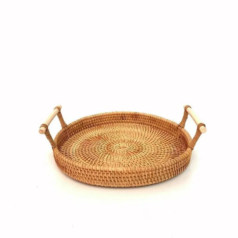 Round Rattan Woven Bread Basket Binaural Tray for Fruit Snacks Tableware Picnic Basket Rattan Tray Food Container, Picture color
Round Rattan Woven Bread Basket Binaural Tray for Fruit Snacks Tableware Picnic Basket Rattan Tray Food Container, Picture color