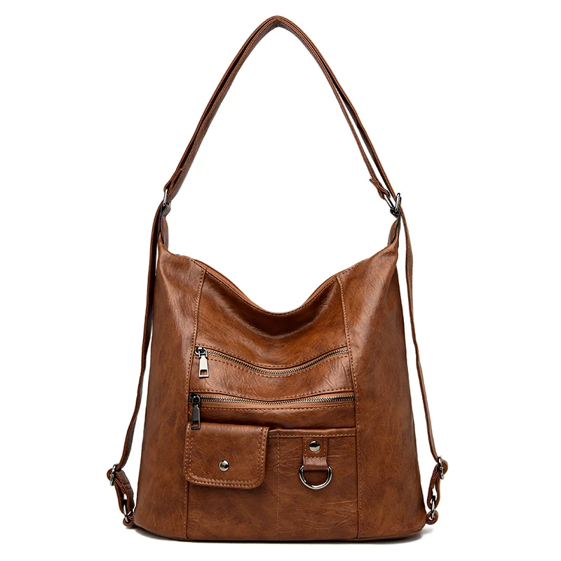 Large Capacity High Quality Trendy Ladies Shoulder Bag Luxury Leather Fashion Tote Handbag For Women With The Backpack Strap
Large Capacity High Quality Trendy Ladies Shoulder Bag Luxury Leather Fashion Tote Handbag For Women With The Backpack Strap