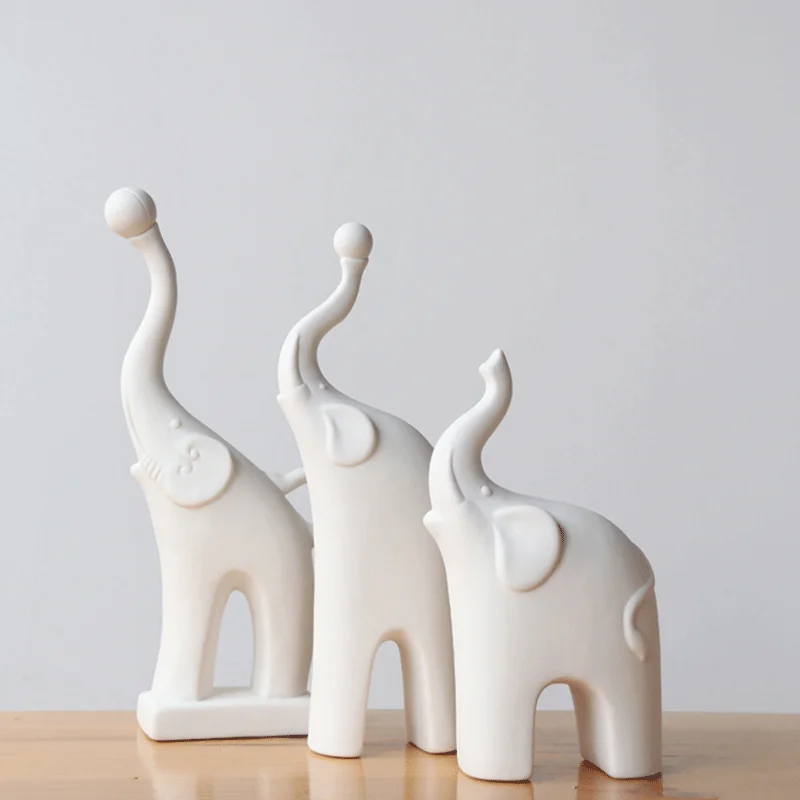 European creative ceramic craft animal elephant living room modern home decoration, White
European creative ceramic craft animal elephant living room modern home decoration, White