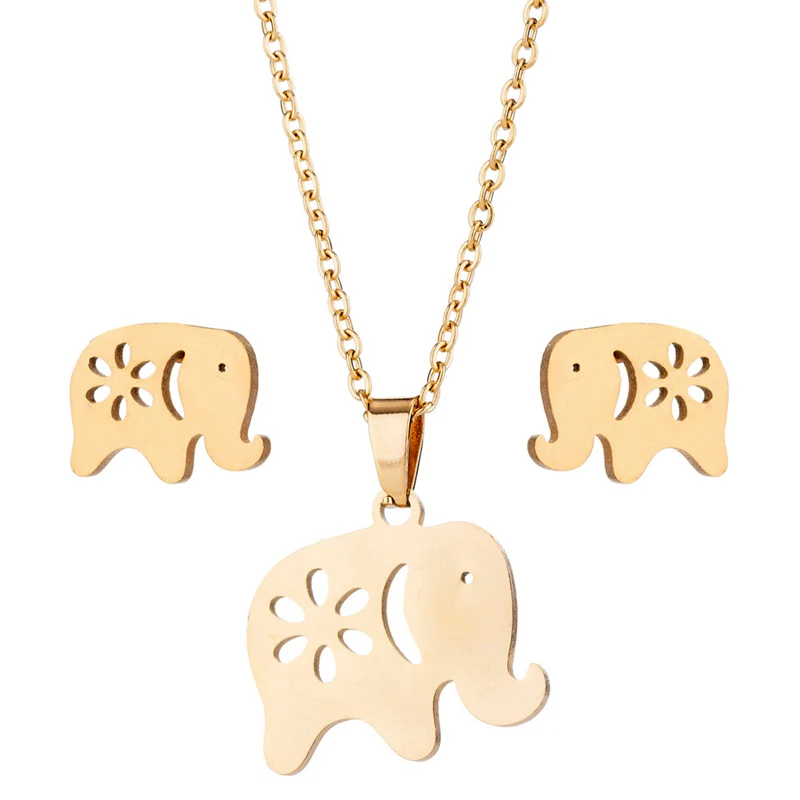 New Fashion Women Girls Silver Gold Plated Charm Elephant Pendant Earrings Necklace Set Jewelry For Ladies, Silver & gold color
New Fashion Women Girls Silver Gold Plated Charm Elephant Pendant Earrings Necklace Set Jewelry For Ladies, Silver & gold color