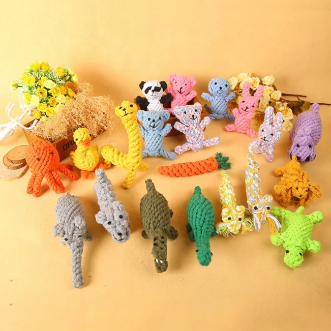Woven Animal Cotton Rope Molar Pet Chew Toy Dog Rope Toys DIY Cartoon Christmas Gift Cute Animal Weave Toys
Woven Animal Cotton Rope Molar Pet Chew Toy Dog Rope Toys DIY Cartoon Christmas Gift Cute Animal Weave Toys
