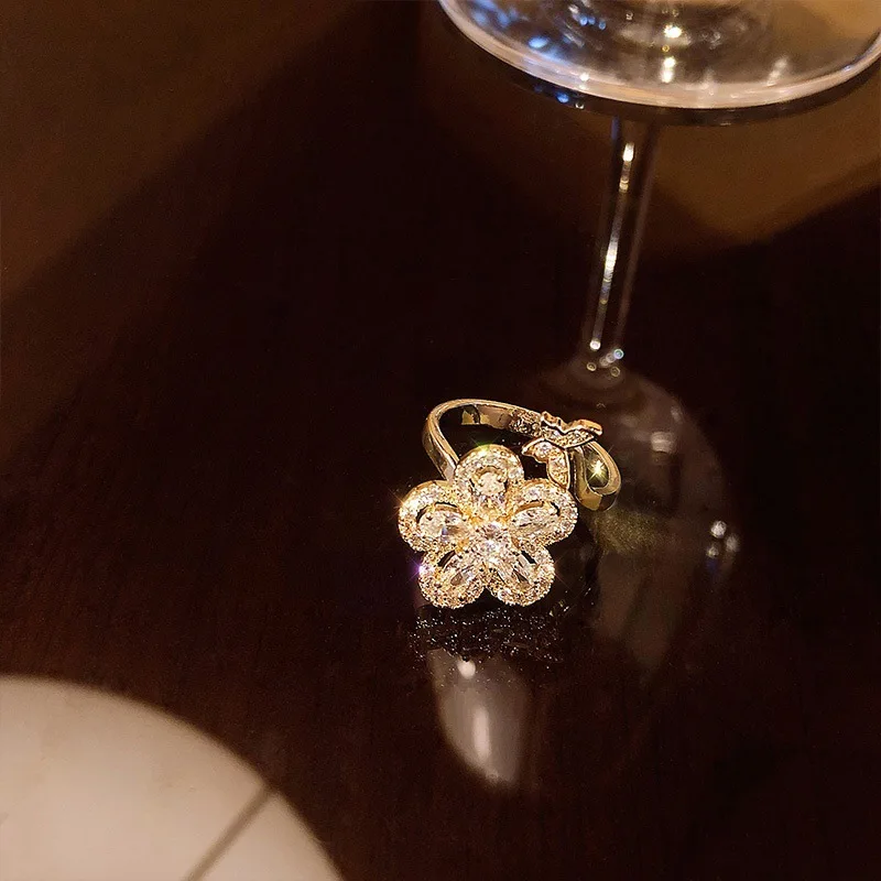 Newest Women Opening Diamond Ring 14K Gold Plated Big Shining CZ Butterfly Flower Finger Ring Jewelry
Newest Women Opening Diamond Ring 14K Gold Plated Big Shining CZ Butterfly Flower Finger Ring Jewelry