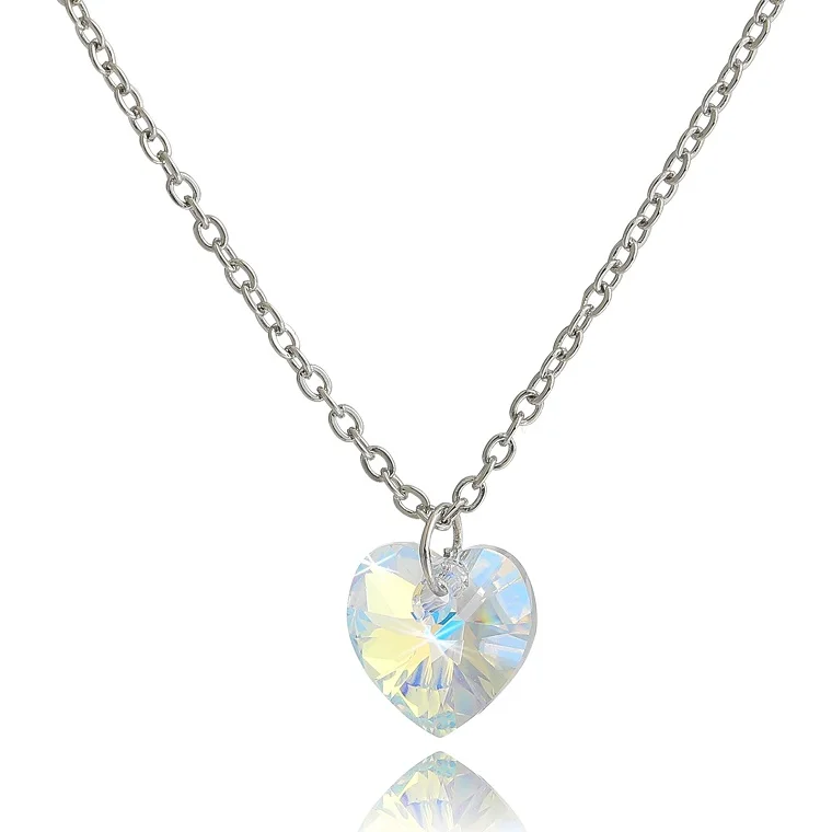 New Arrival Heart Pendant Necklace Romantic Trend 925 Silver Jewelry Ab Colorful Heart Crystal Necklace
New Arrival Heart Pendant Necklace Romantic Trend 925 Silver Jewelry Ab Colorful Heart Crystal Necklace